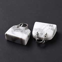 Natürliche howlite Messing Anhänger&nbsp;KK-E274-01P-025