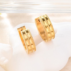 Pendientes de aro de acero inoxidable 304 con destellos de arena para mujer&nbsp;EJEW-M001-22G