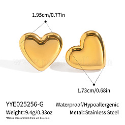 Boucles d'oreilles à tige en forme de cœur en acier inoxydable 304&nbsp;XC7355-1
