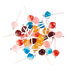 30 pièces 5 couleurs pendentifs en résine&nbsp;RESI-CJ0001-222