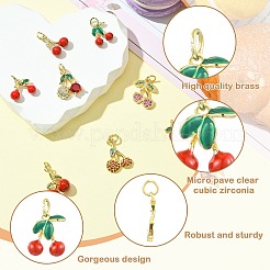 10pcs 10 estilos latón micro pavé colgantes de circonita cúbica&nbsp;KK-CJ0003-04