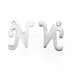 Anlaufgeschützte Buchstabenanhänger aus Edelstahl 304&nbsp;STAS-F039-01N-P