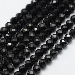 Natürlichen schwarzen Spinell Perlen Stränge&nbsp;G-E366-07-3mm