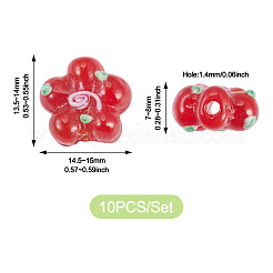Perle di lampwork fatte a mano da 10 pz&nbsp;LAMP-TADJ0001-01A