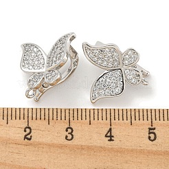 Placage en rack laiton micro pave fermoirs torsadés en zircone cubique transparente&nbsp;KK-B093-28P