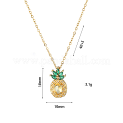 Ananas Edelstahl Strass Anhänger Halskette & Ohrstecker & Fingerring Set&nbsp;WG65275-04