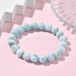 Braccialetti elastici rotondi con perline di emimorfite naturale per uomo e donna&nbsp;BJEW-B136-01C