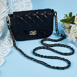 1 Stück schwarze Handtaschenketten aus PU-Lederlegierung&nbsp;FIND-HS0001-91B