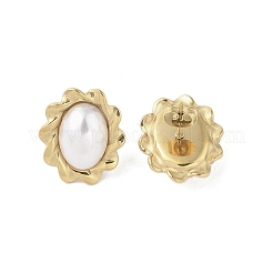 Pendientes de acero inoxidable quirúrgico 316 y perlas de imitación CCB para mujer&nbsp;STAS-B063-03G-01