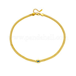Collane con ciondolo in zirconia cubica in acciaio inossidabile 304 per donna&nbsp;FS-WGEBBED-01