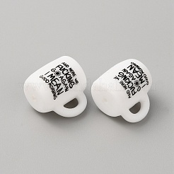 Tasse avec perles de silicone à motif de mots&nbsp;SIL-WH0006-18G