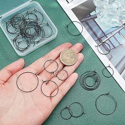 40 pièce de 4 boucles d'oreilles créoles en acier inoxydable chirurgical 316L&nbsp;STAS-UN0027-93
