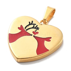 Pendentifs de Noël en acier inoxydable 304 émaillé avec placage ionique (IP)&nbsp;STAS-Z098-36G