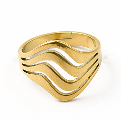 Bague réglable en acier inoxydable 304 avec placage ionique (IP) pour femme&nbsp;RJEW-B027-05G