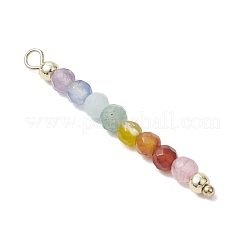 Natürlicher Achat & Karneol & grüner Aventurin & Aquamarin & Amethyst facettierte runde Perlen Chakra Anhänger&nbsp;PALLOY-JF03450