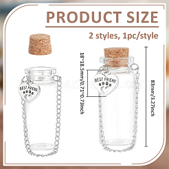 2 Stück 2 Stile Glasröhre Wunschflasche&nbsp;AJEW-PH01666