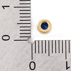 Cabochon piatti rotondi in ottone con micro pavé di zirconi placcati a cremagliera&nbsp;KK-F874-03G-02