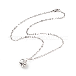 Collana con ciondolo in lega a forma di pallone da calcio/calcio con catene in acciaio inossidabile 304&nbsp;NJEW-JN04040