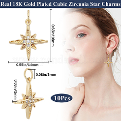 Pendenti con zirconi cubici di grado aaa in ottone da 10 pezzo&nbsp;ZIRC-BBC0002-61G