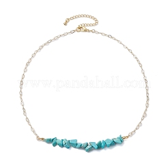 Collane con bavaglino sintetico con chip di turchese&nbsp;NJEW-JN04950-02