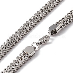 Collana a catena a serpente in acciaio inossidabile 304 anti-ossidazione con fermagli a moschettone per uomo e donna&nbsp;STAS-K249-02C-P