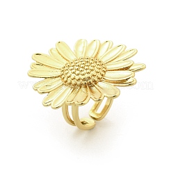 Sonnenblumen-Manschettenringe aus Messing für Damen&nbsp;RJEW-C123-03G