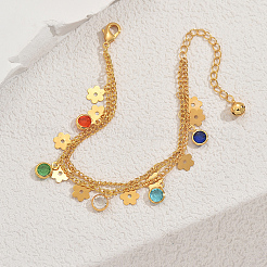 Bracciali multifilo con catena a maglie in ottone&nbsp;EC2222
