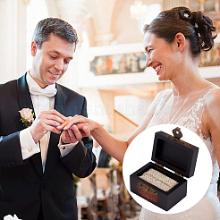 Cajas para anillos en forma de cubo de madera y hierro esponjoso&nbsp;CON-WH0200-07A