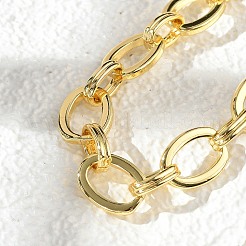 Messing-Armbänder mit ovalen Gliederketten für Frauen und Männer&nbsp;BJEW-K273-10G