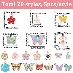 100pcs 20 Arten Legierungs-Emaille-Charms&nbsp;ENAM-BM0001-04