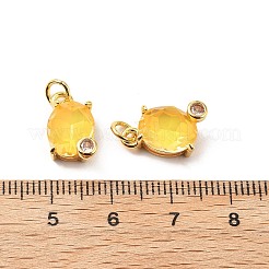 Micro ovales en laiton pavent pendentifs zircone cubique&nbsp;KK-L237-020G-04