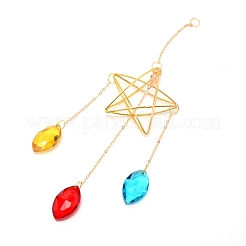 Buntes Glas hängende Kristallanhänger Ornament&nbsp;HJEW-TAC0012-20