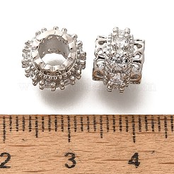 Messing Micro Pave klare Zirkonia europäische Perlen&nbsp;KK-H508-13P
