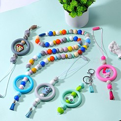 9 anillo de silicona de grado alimenticio con cuentas focales ecológicas.&nbsp;JX895J
