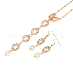 Messing-Sets mit Mikropavé-Anhänger und Zirkonia-Ohrringen&nbsp;SJEW-JS01325
