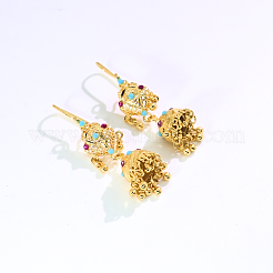 Boucles d'oreilles créoles vintage ethniques en laiton.&nbsp;LS-VD5879