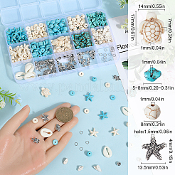Kits de perles synthétiques turquoise et alliage pour la fabrication de bijoux sur le thème de l'océan&nbsp;DIY-SC0027-41