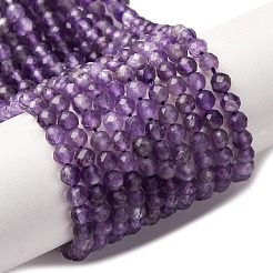 Natürlichen Amethyst Perlen Stränge&nbsp;G-C226-B06-4mm
