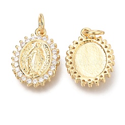 Pendenti in zirconi cubici trasparenti in micro pavè di ottone&nbsp;ZIRC-O036-34G