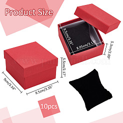 Quadratische Uhrenaufbewahrungsboxen aus Pappe&nbsp;CON-WH0104-05A