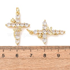 Ciondoli in ottone con pavé di zirconi chiari&nbsp;CU-CBA2907-01B-G