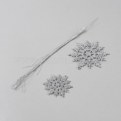 36 pendentif décoratif en plastique en forme de flocon de neige&nbsp;DIY-WH20082-15B