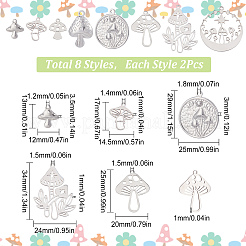 16 Stück 8 Stil 201 & 304 Edelstahl-Charms&nbsp;STAS-SC0004-92