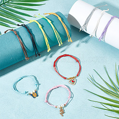 24 Stück geflochtenes Armband aus gewachstem Polyester in 12 Farben&nbsp;AJEW-AB00194