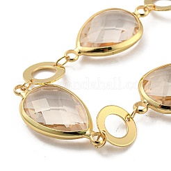 Facettierte tropfenförmige Glasperlen-Halsketten&nbsp;NJEW-R263-07G