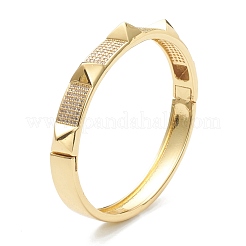 Bracelets en laiton à micro-pavé de zircone cubique transparent&nbsp;BJEW-A116-01G