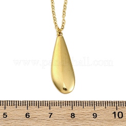 Colliers à chaîne en acier inoxydable 304 avec pendentif en forme de larme pour femmes&nbsp;NJEW-A038-01G