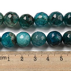 Chapelet de perles en agate veinées de dragon naturel à facettes&nbsp;G-F447-12mm-P07
