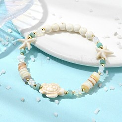 Dehnbare Armbänder aus natürlichen Süßwassermuscheln&nbsp;BJEW-JB13810