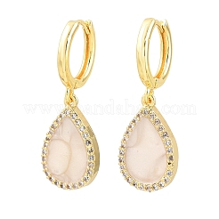 Orecchini pendenti a cerchio in ottone con micro pavé di zirconi cubici&nbsp;KK-CBA8324-11G-02